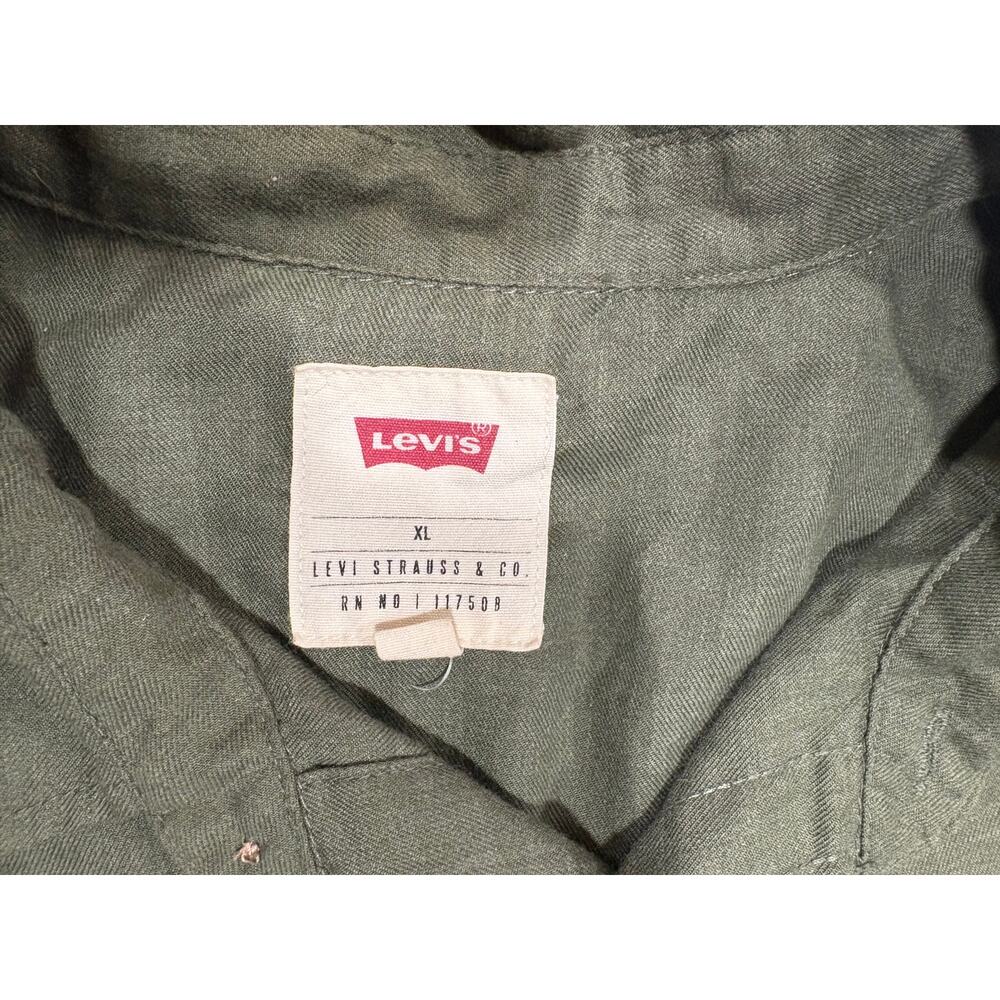Levi's Men's Green Button-Up Shirt army green size XL Vintage - Picture 5 of 5